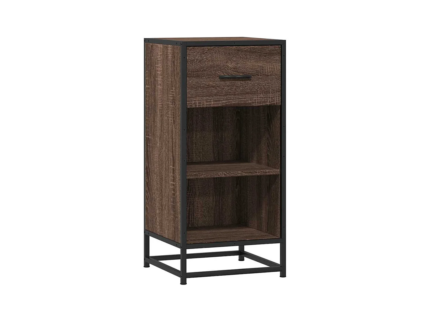 Buffet chêne marron 35,5x35x76 cm bois d'ingénierie et métal