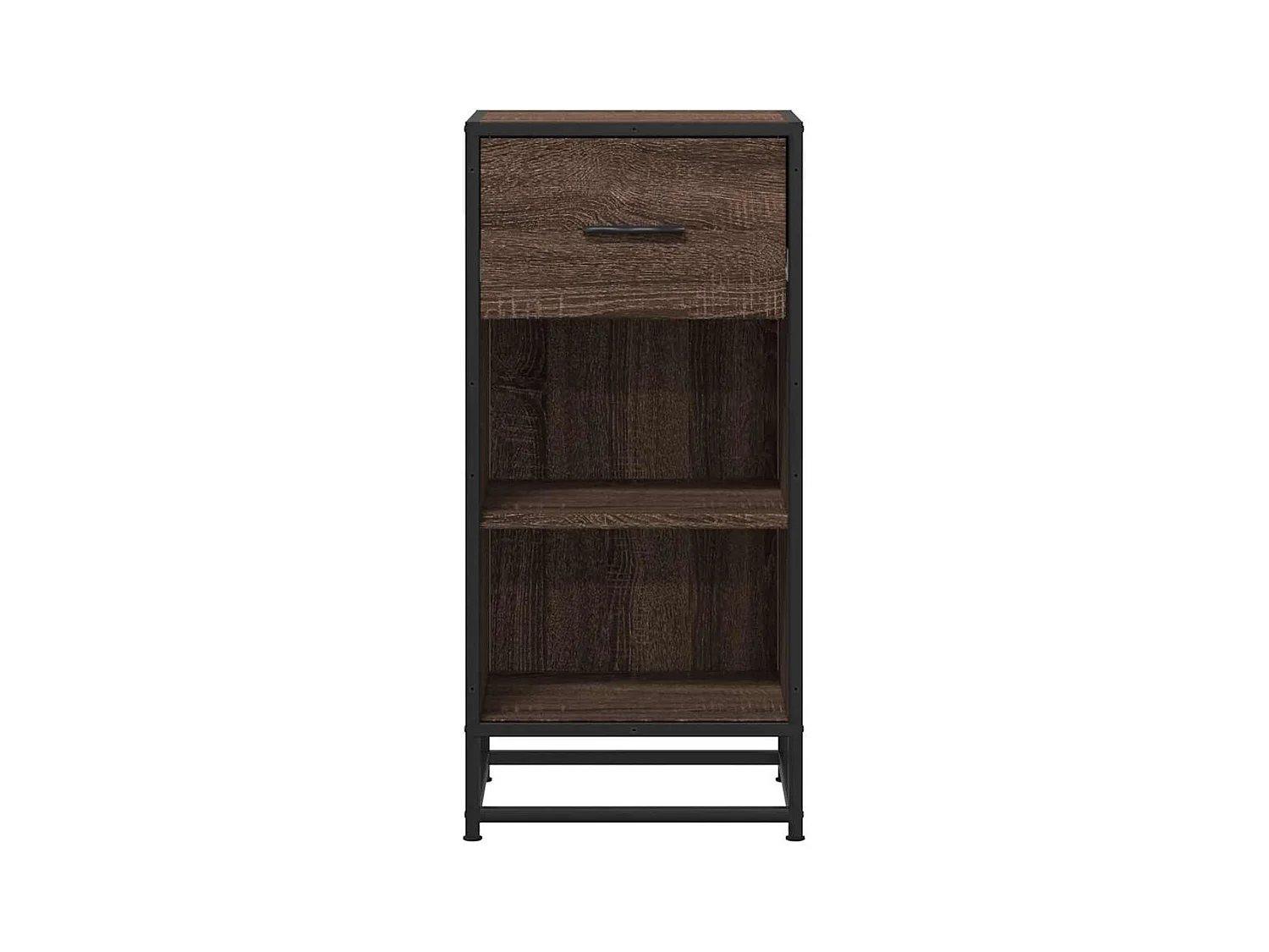 Buffet chêne marron 35,5x35x76 cm bois d'ingénierie et métal