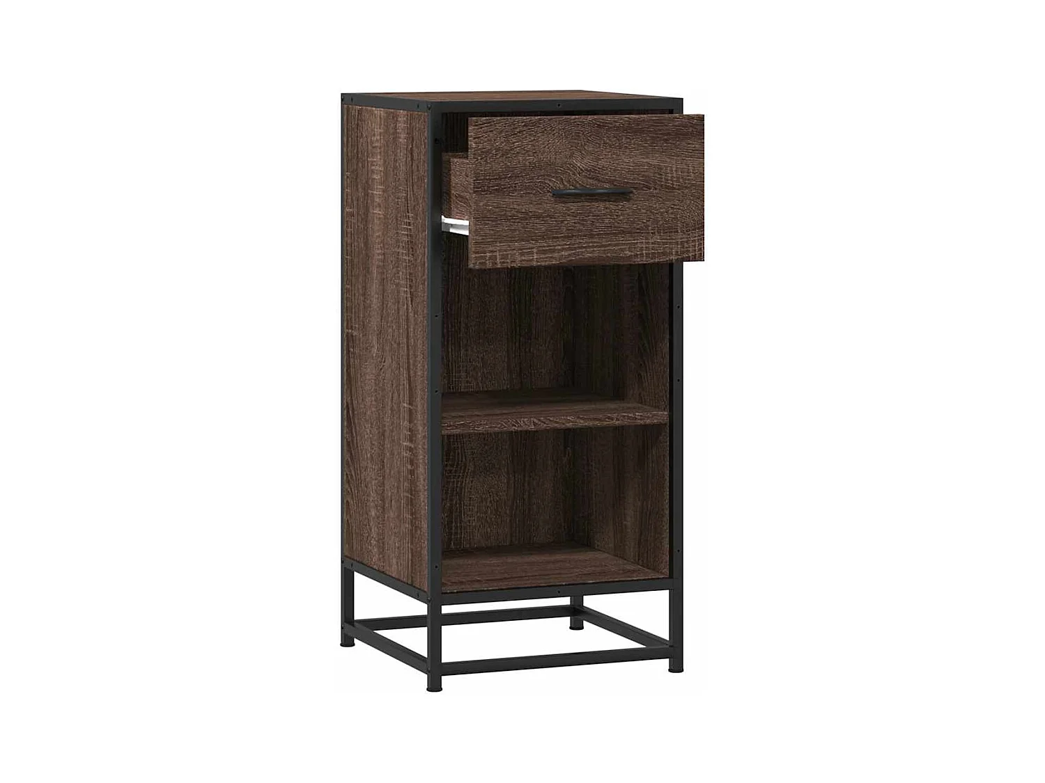 Buffet chêne marron 35,5x35x76 cm bois d'ingénierie et métal