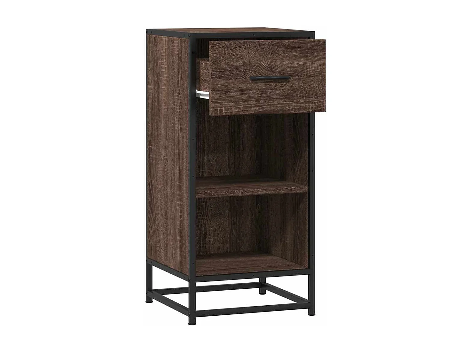 Buffet chêne marron 35,5x35x76 cm bois d'ingénierie et métal