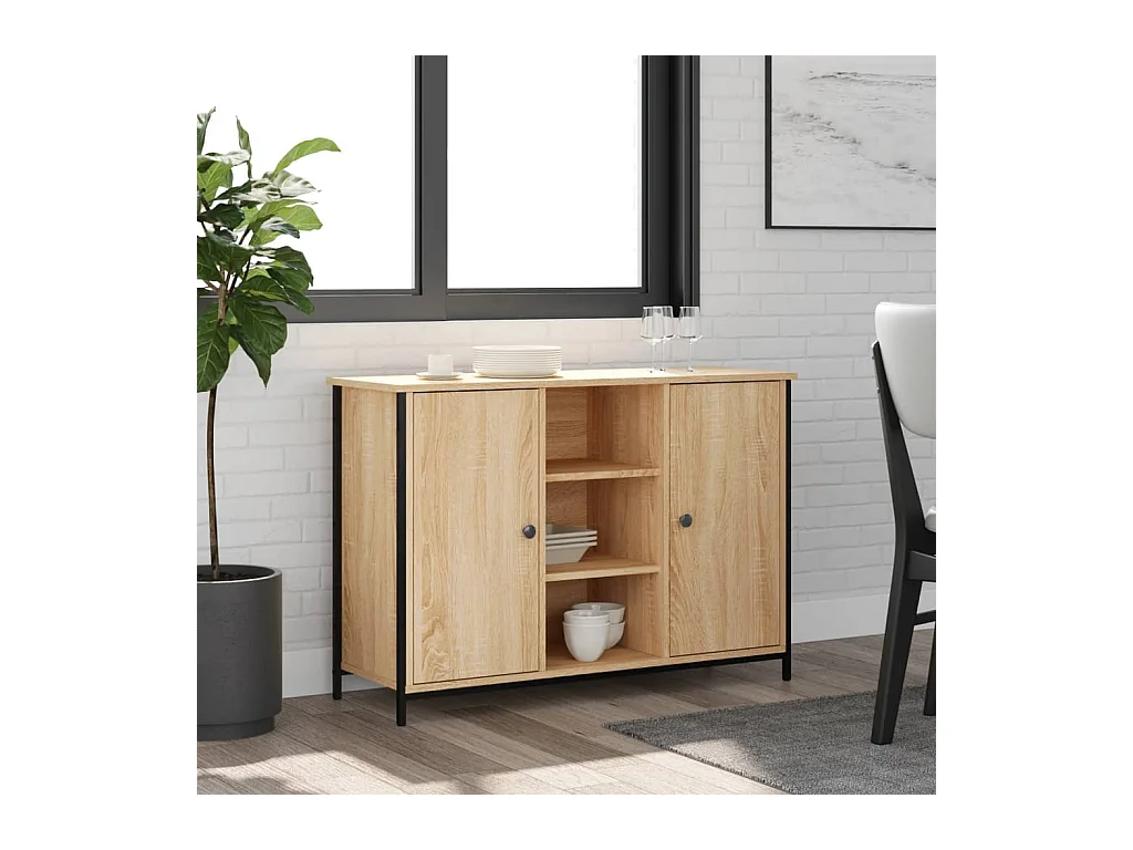 Buffet chêne sonoma 100x35x70 cm bois d'ingénierie