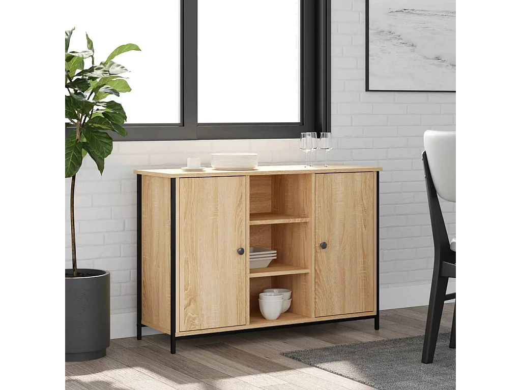Buffet chêne sonoma 100x35x70 cm bois d'ingénierie