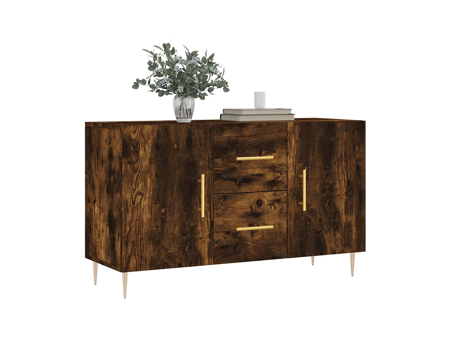 Credenza in rovere affumicato 100x36x60 cm in legno ingegnerizzato