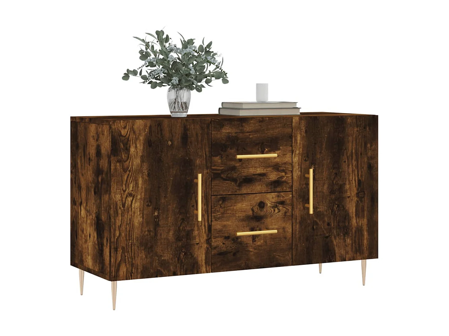 Gerookt eikenhouten dressoir 100x36x60 cm bewerkt hout