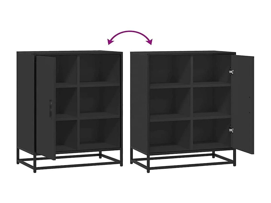 Buffet noir 62x35x76 cm bois d'ingénierie