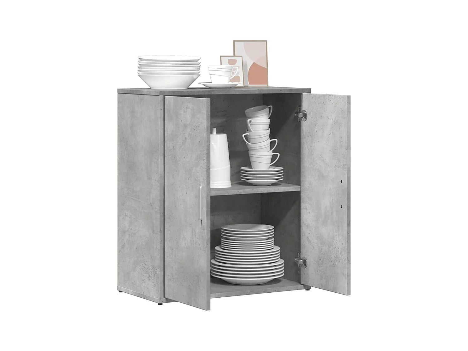 Credenza grigio cemento 60x31x70 cm in legno ingegnerizzato