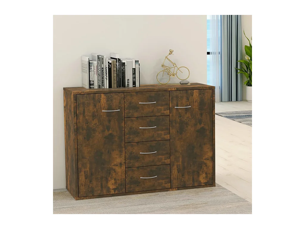 Buffet Chêne fumé 88x30x65 cm Bois d'ingénierie