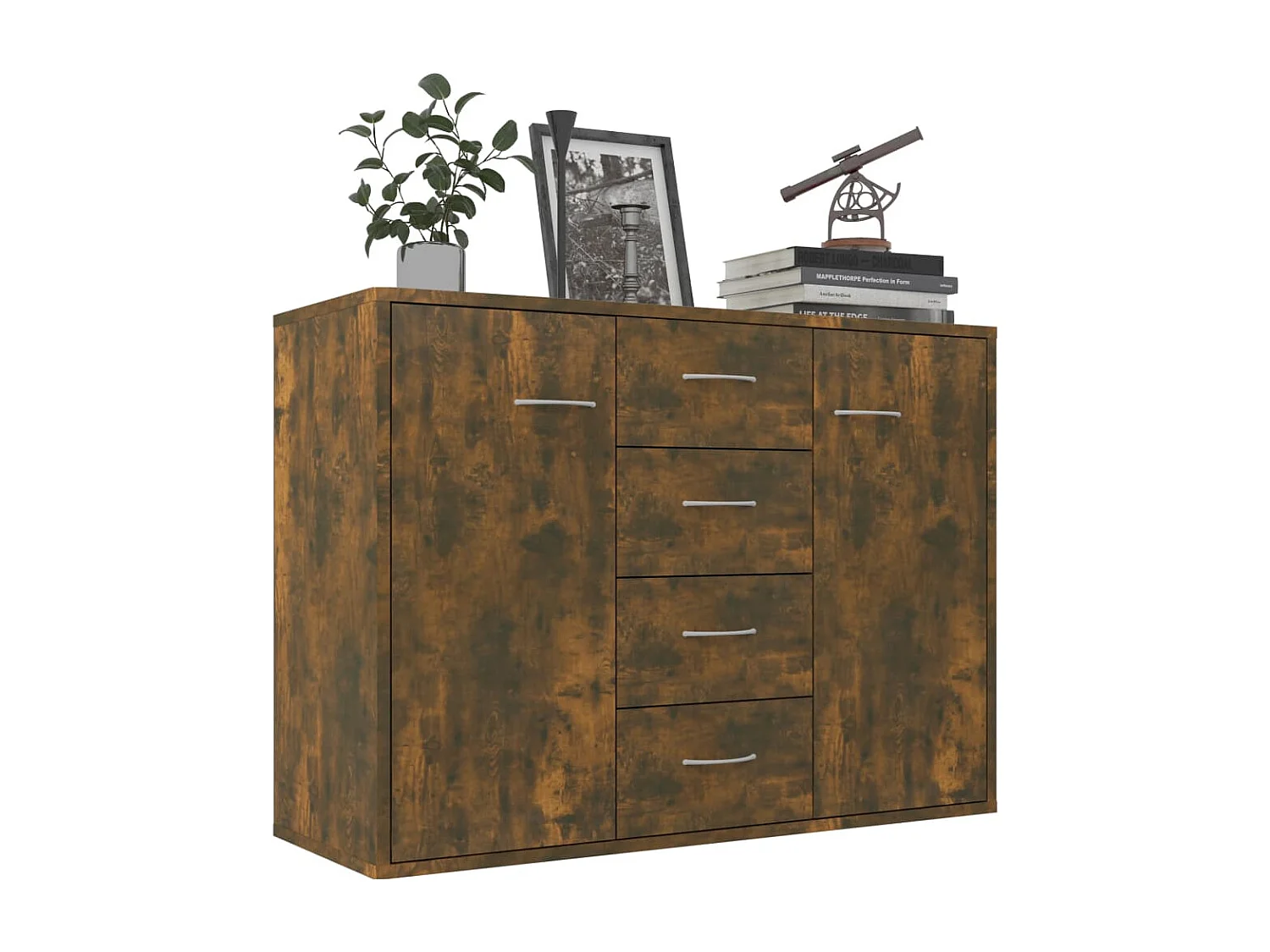 Buffet Chêne fumé 88x30x65 cm Bois d'ingénierie