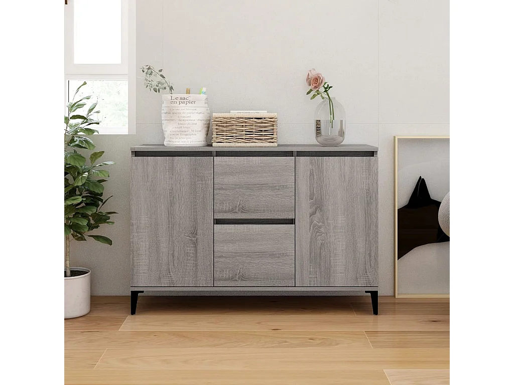 Buffet Sonoma gris 104x35x70 cm Bois d'ingénierie