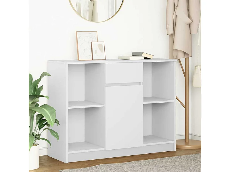 Dressoir met lade wit 101x35x76 cm bewerkt hout