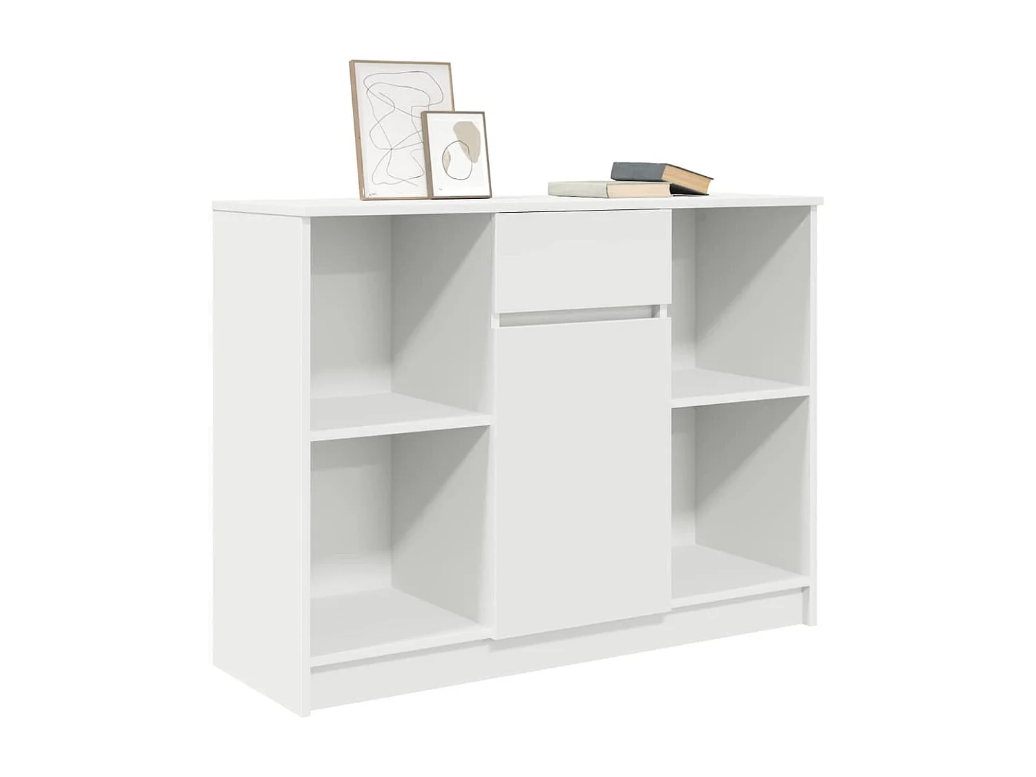 Buffet avec tiroir blanc 101x35x76 cm bois d'ingénierie