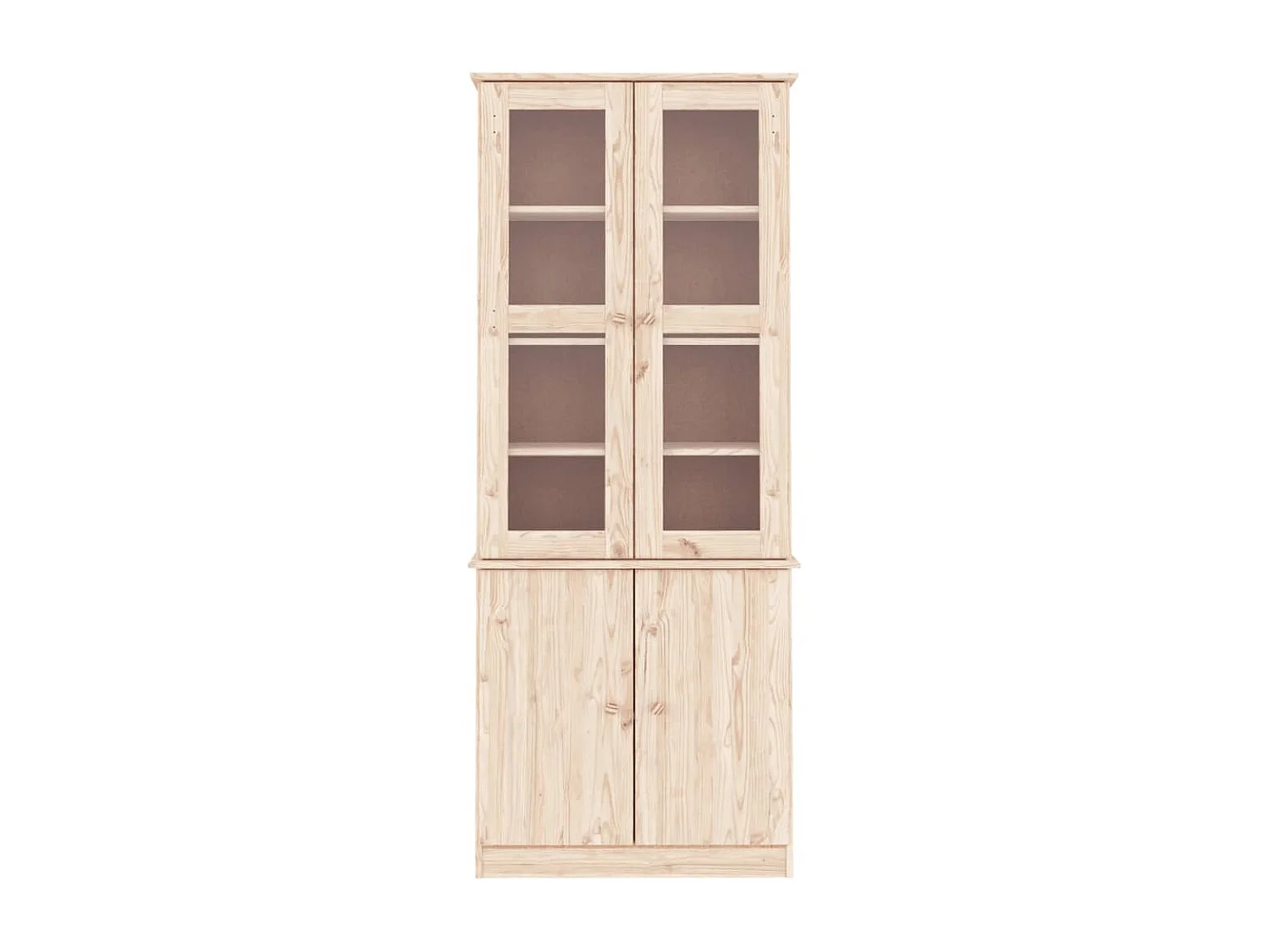 Vitrina de cristal ALTA 77x35x186,5 cm madera maciza de pino