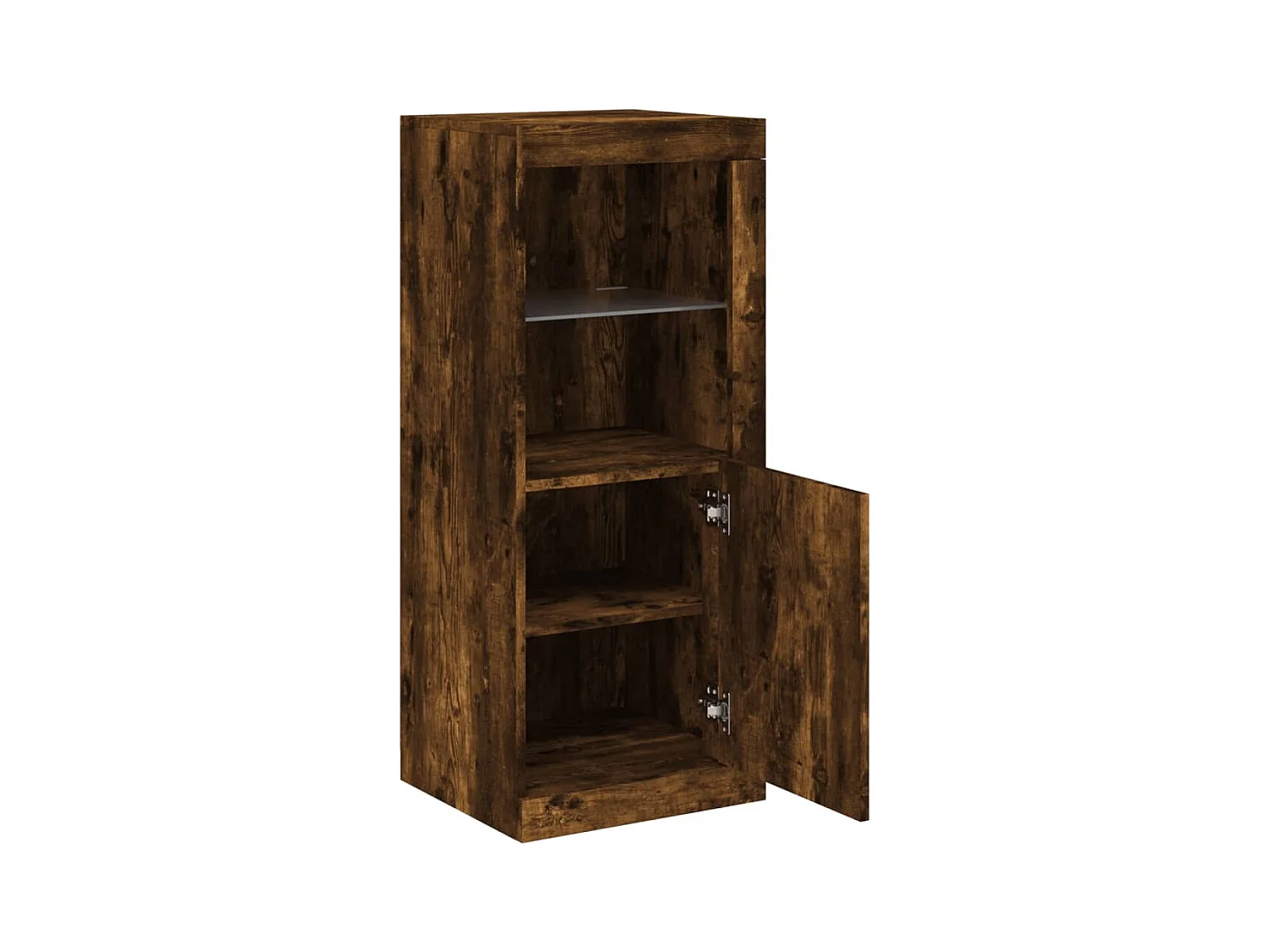 Buffet avec lumières LED chêne fumé 41x37x100 cm