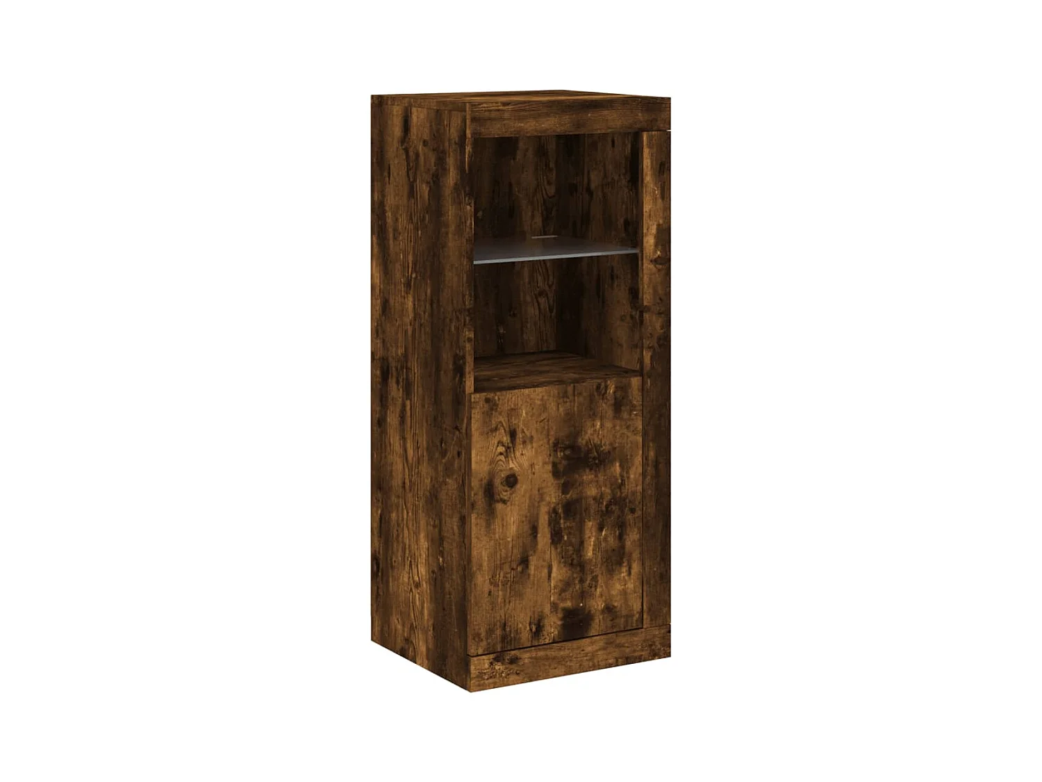 Buffet avec lumières LED chêne fumé 41x37x100 cm
