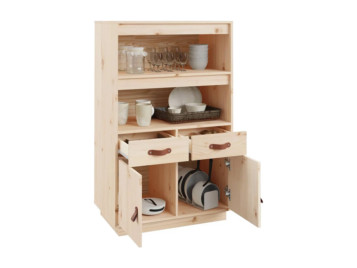 Buffet haut 67x40x108,5 cm Bois massif de pin