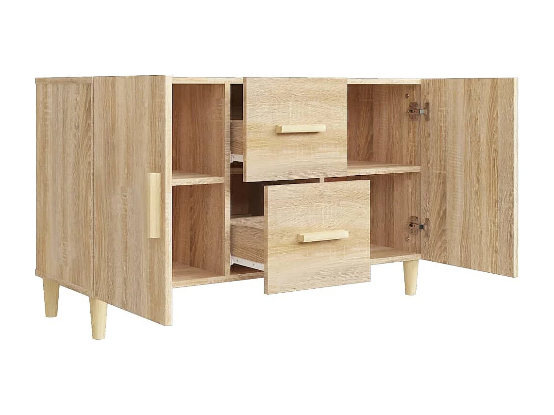 Buffet chêne sonoma 100x36x60 cm bois d'ingénierie