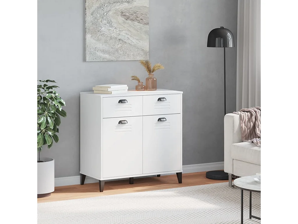 Buffet VIKEN blanc 80x40x80 cm bois d'ingénierie