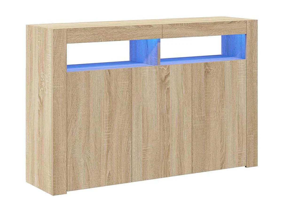Dressoir met LED-verlichting Sonoma eiken 115,5x30x75 cm