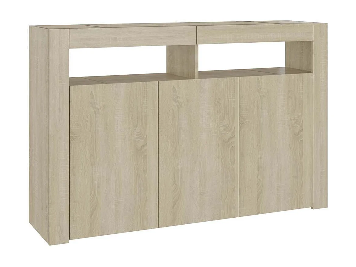 Dressoir met LED-verlichting Sonoma eiken 115,5x30x75 cm