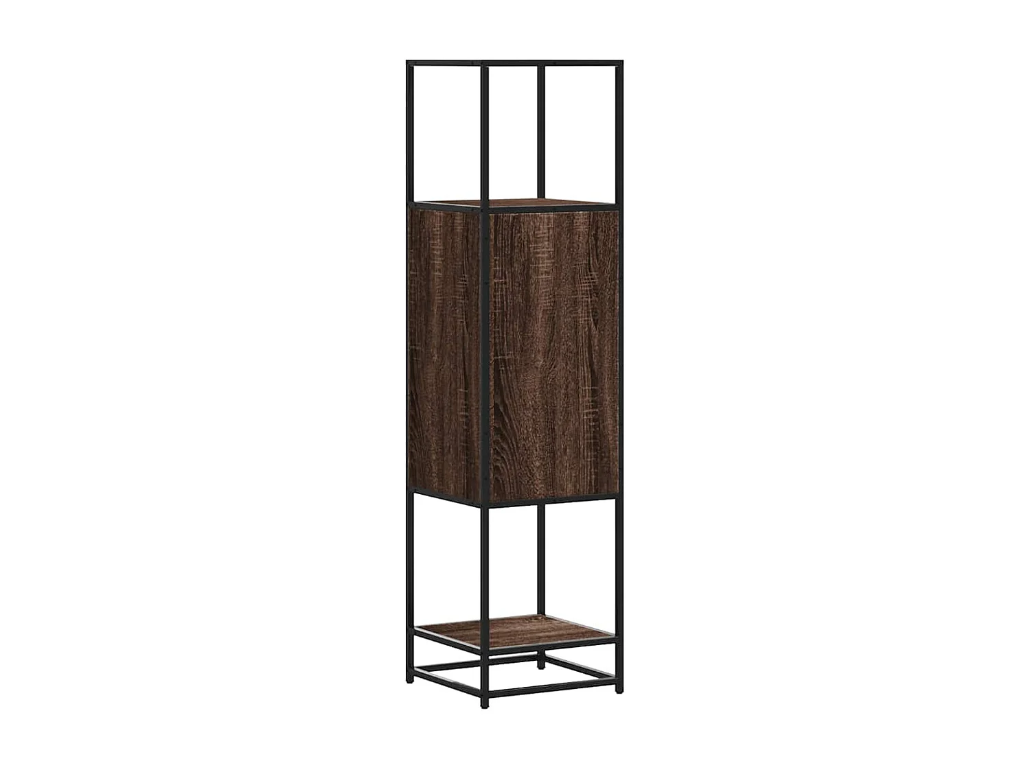 Buffet haut chêne marron 35,5x35x139 cm bois d'ingénierie métal
