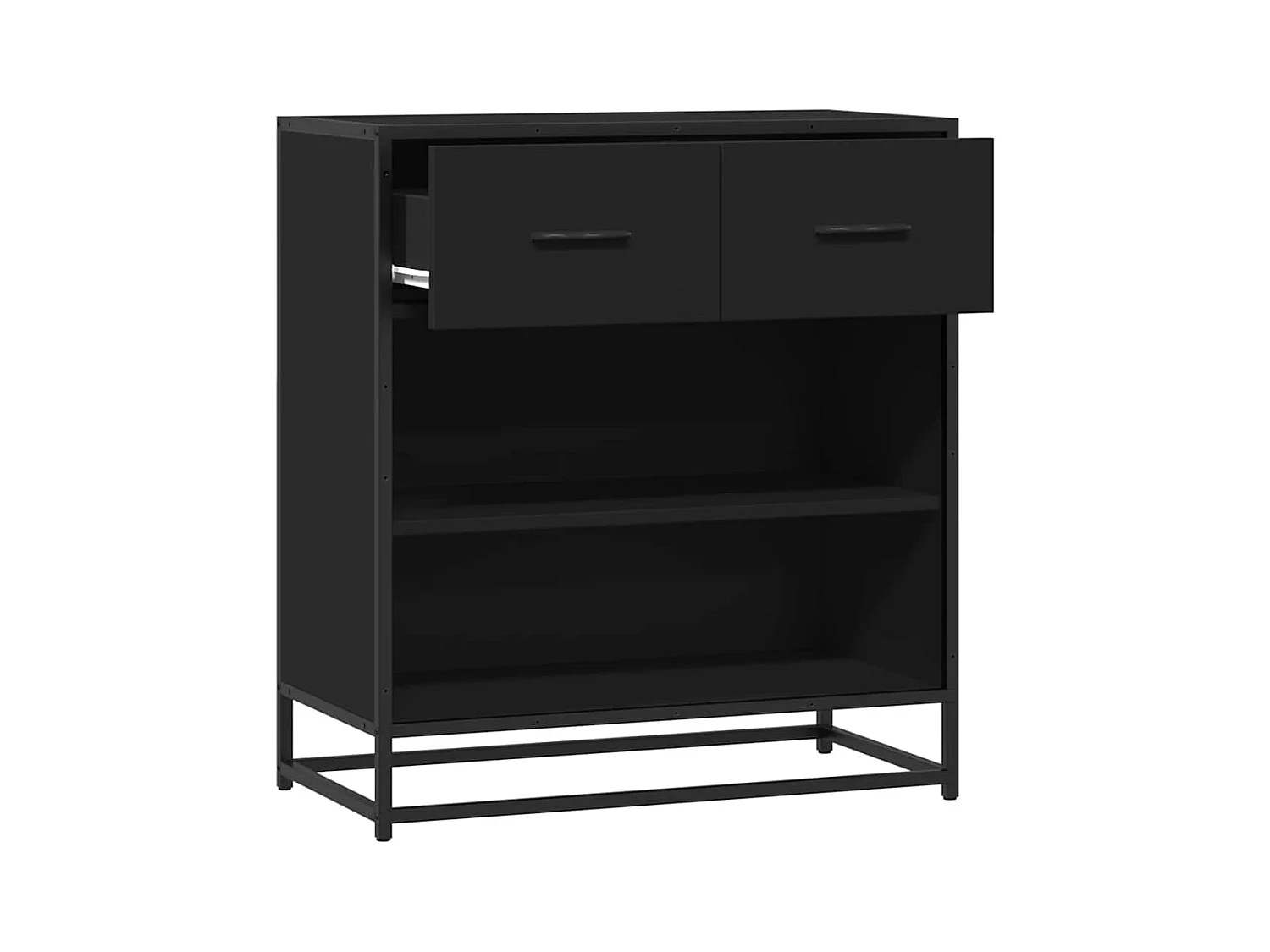 Buffet noir 68x35x76 cm bois d'ingénierie