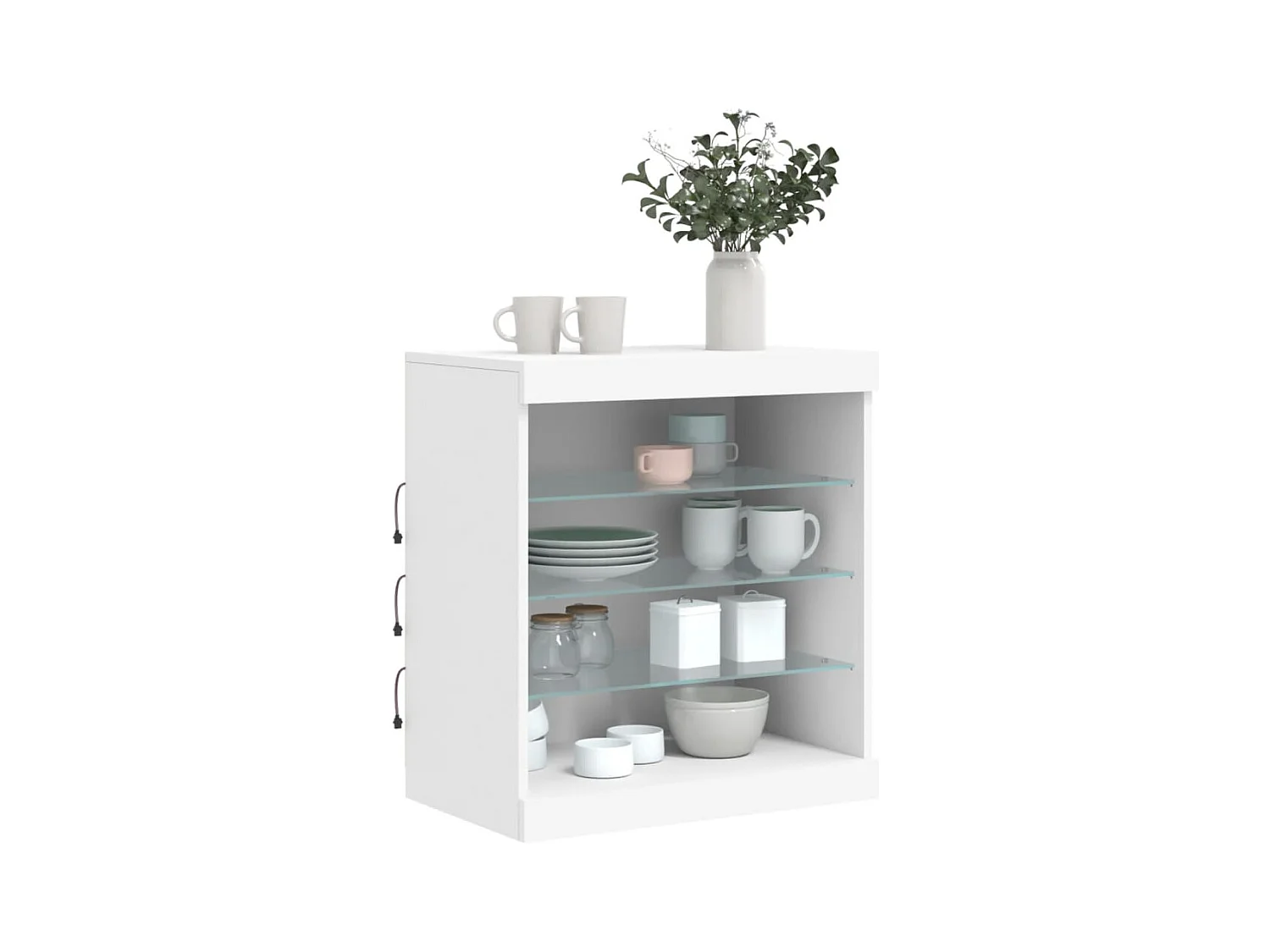 Credenza con luci LED bianche 60,5x37x67 cm