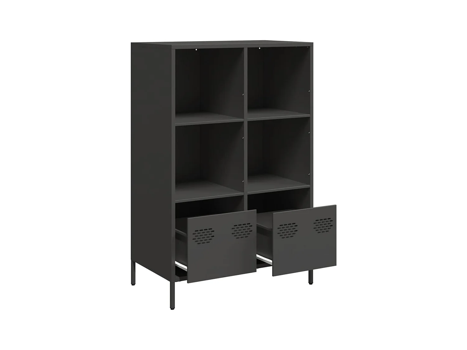 Buffet haut noir 68x39x103,5 cm acier