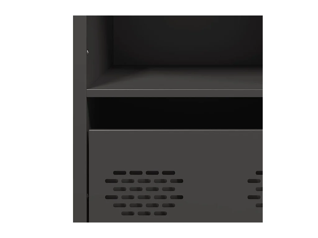 Buffet haut noir 68x39x103,5 cm acier