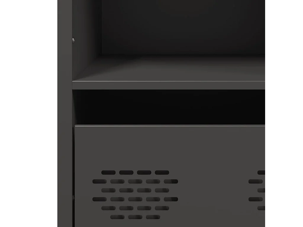 Buffet haut noir 68x39x103,5 cm acier