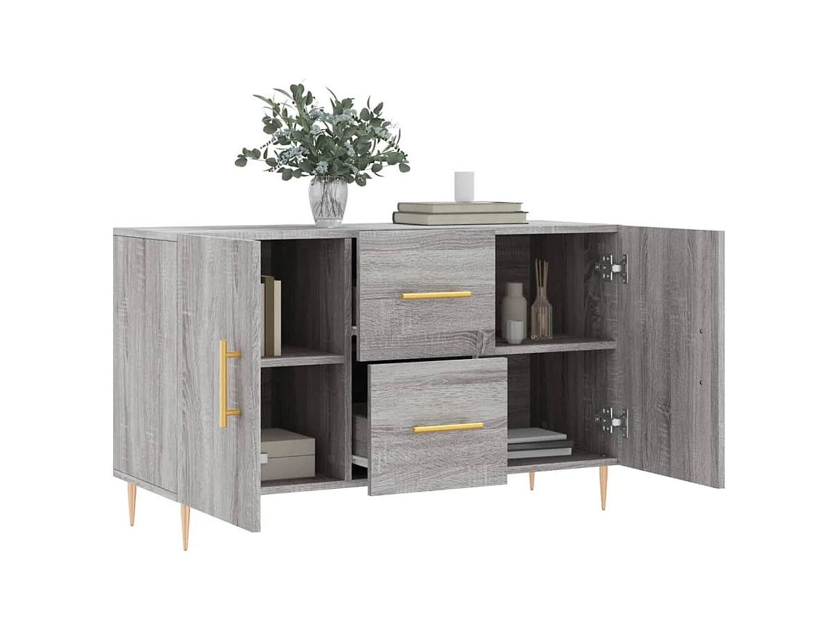 Buffet sonoma gris 100x36x60 cm bois d'ingénierie