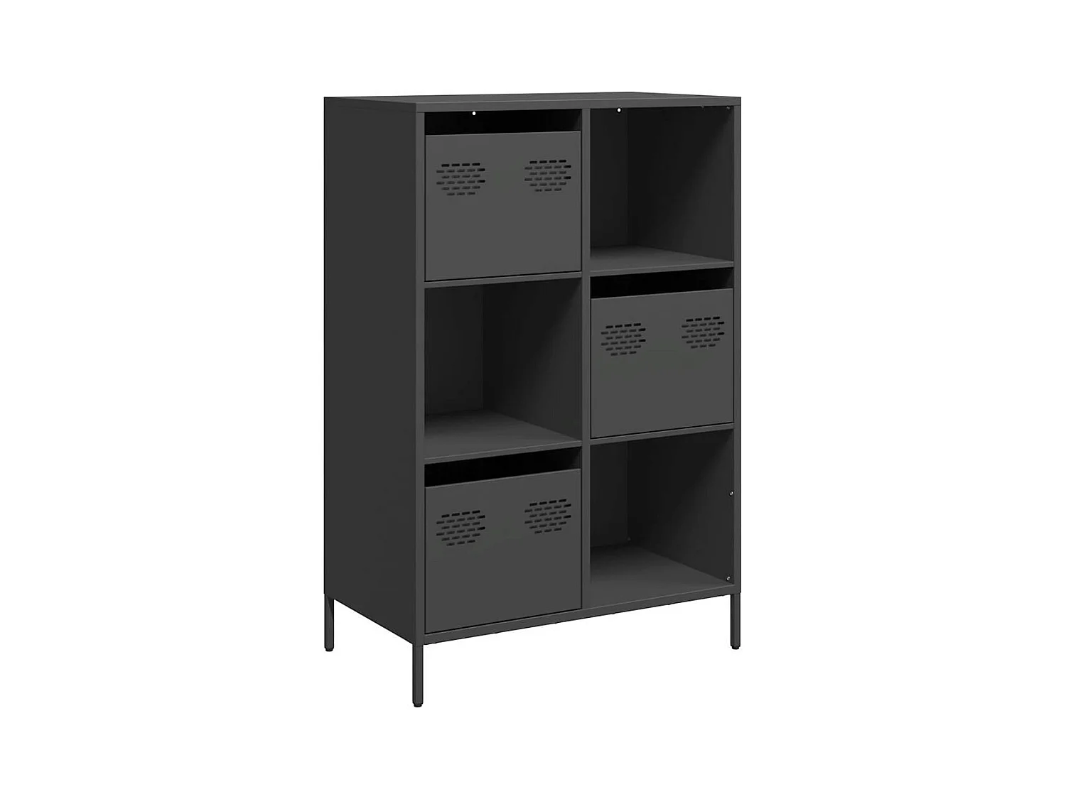 Buffet haut noir 68x39x103,5 cm acier