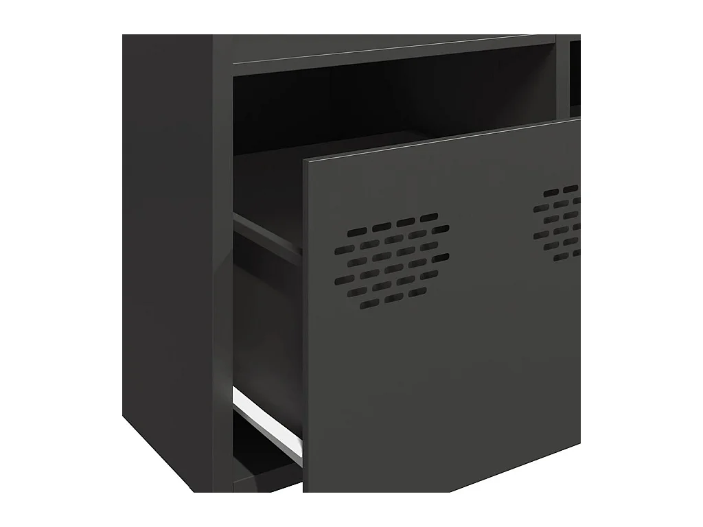 Buffet haut noir 68x39x103,5 cm acier