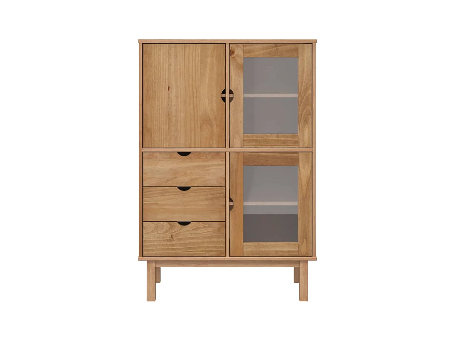 hoog dressoir 85x43x125 cm massief grenenhout