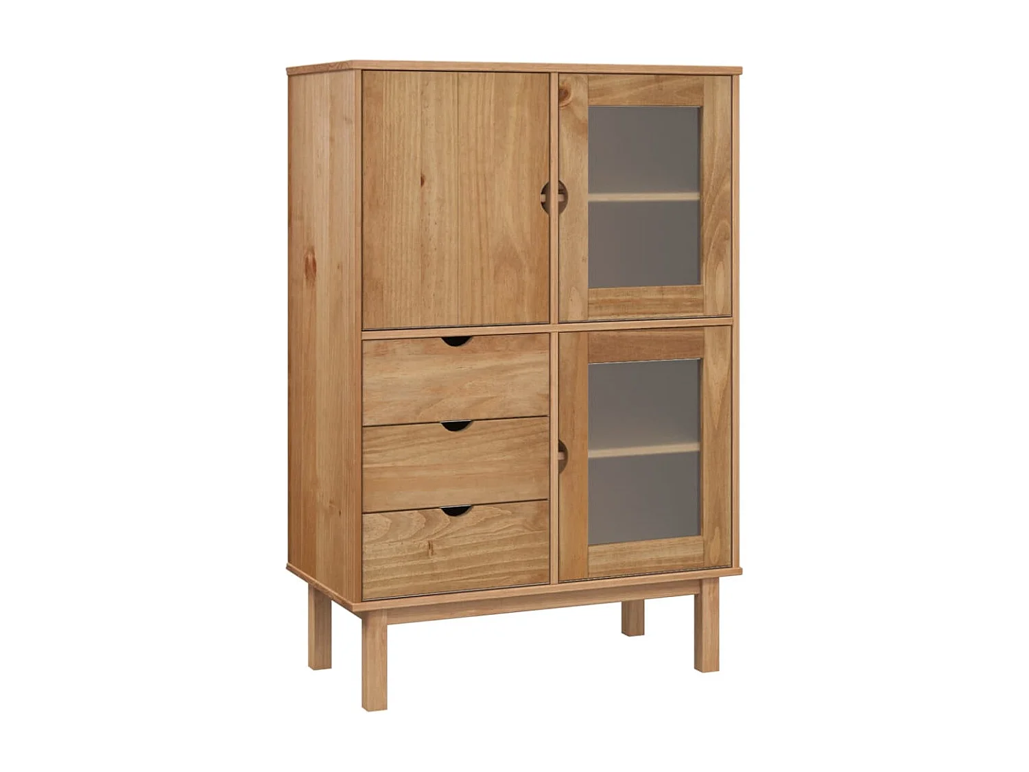 hoog dressoir 85x43x125 cm massief grenenhout