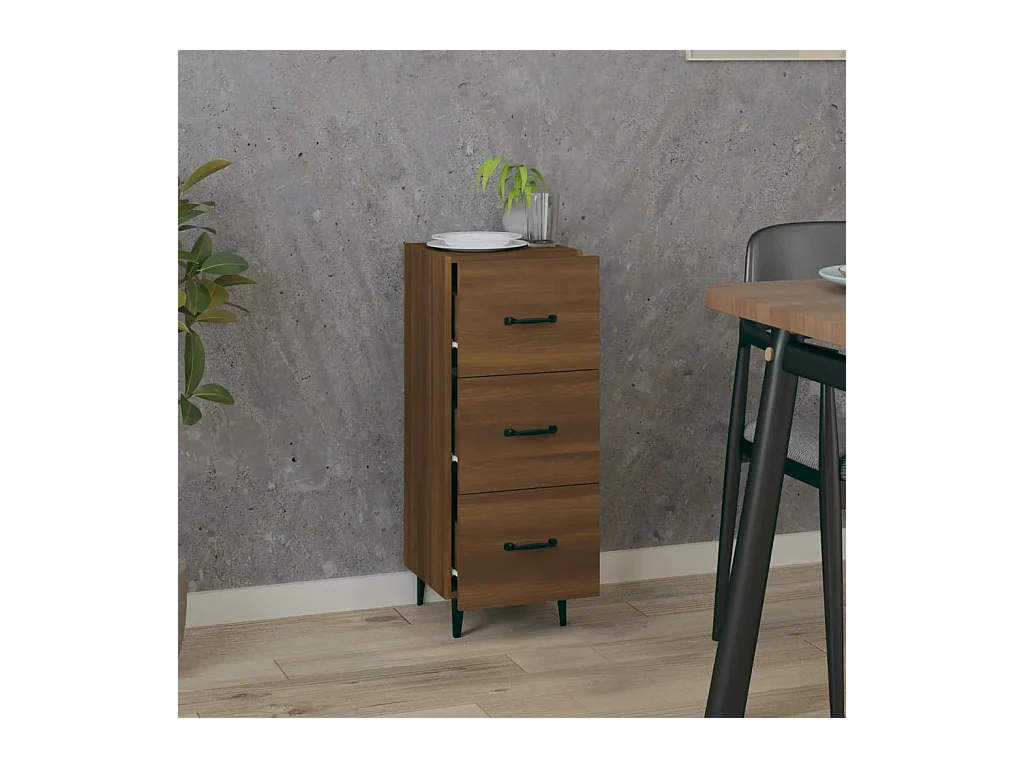 Buffet Chêne marron 34,5x34x90 cm Bois d'ingénierie