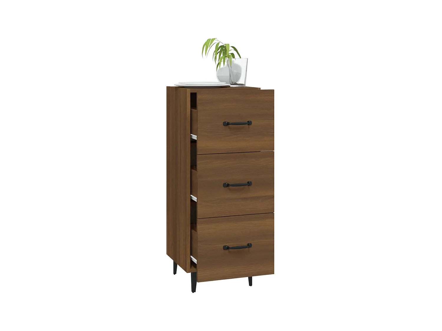 Buffet Chêne marron 34,5x34x90 cm Bois d'ingénierie