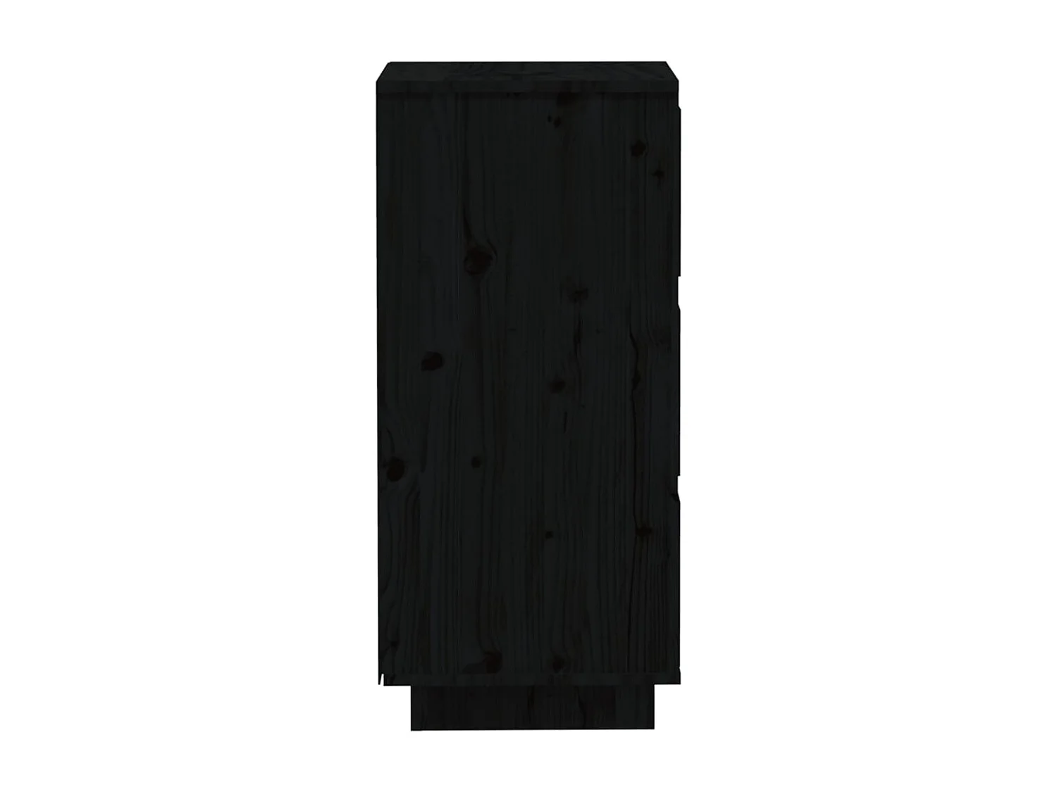 Buffets 2 pcs Noir 32x34x75 cm Bois massif de pin