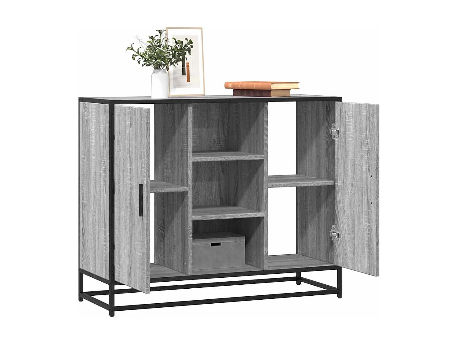 Buffet sonoma gris 92x35x76 cm bois d'ingénierie