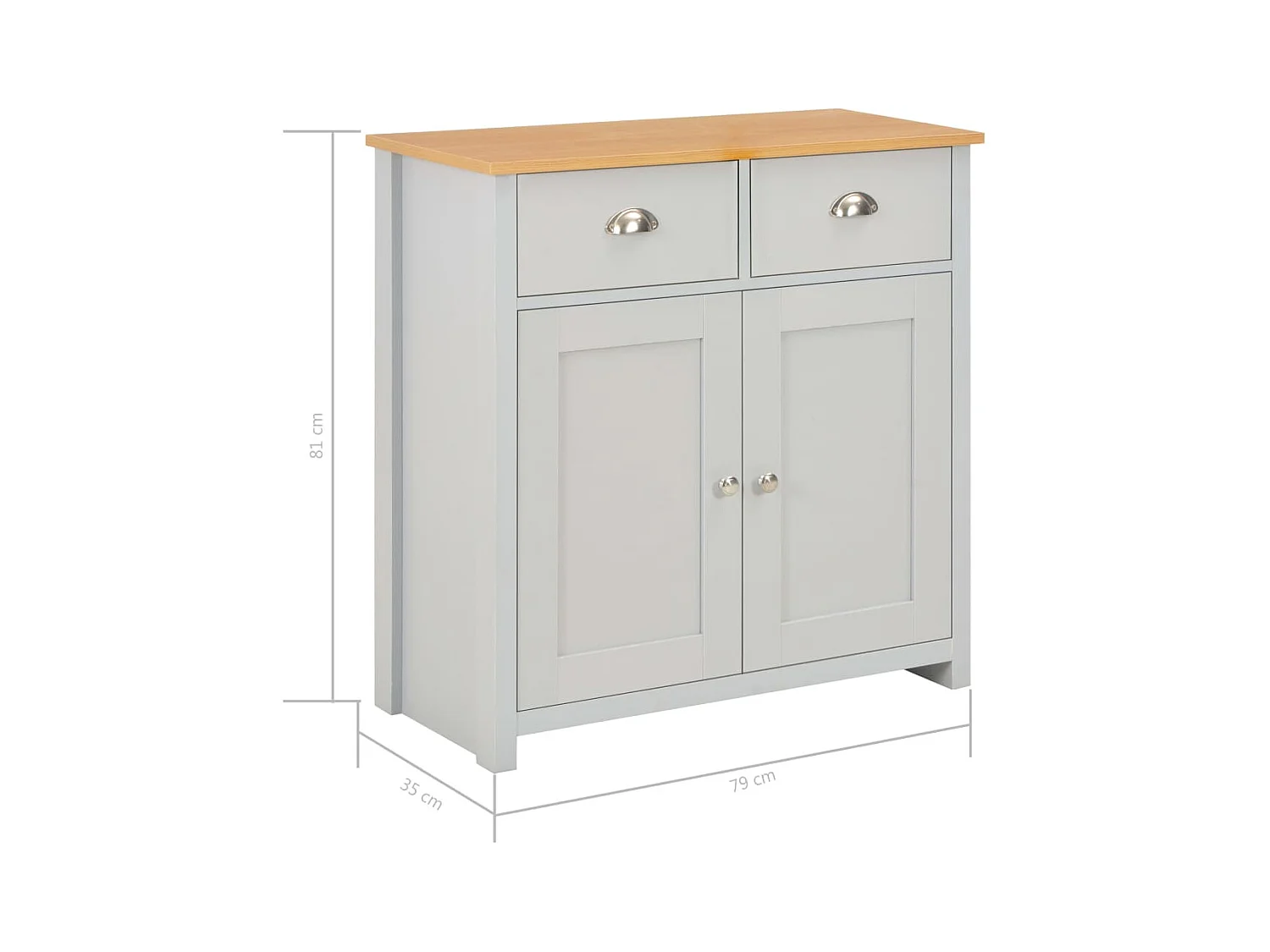 Buffet Gris 79x35x81 cm