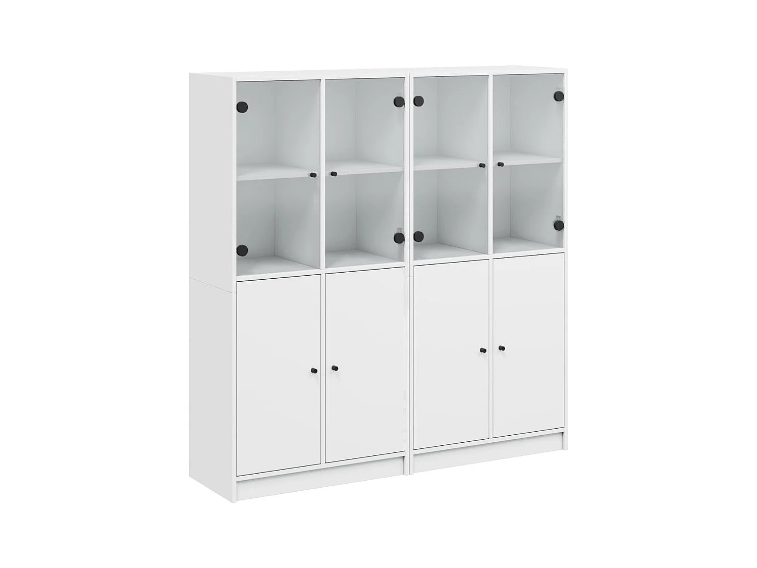 Bibliothèque avec portes blanc 136x37x142 cm bois d'ingénierie