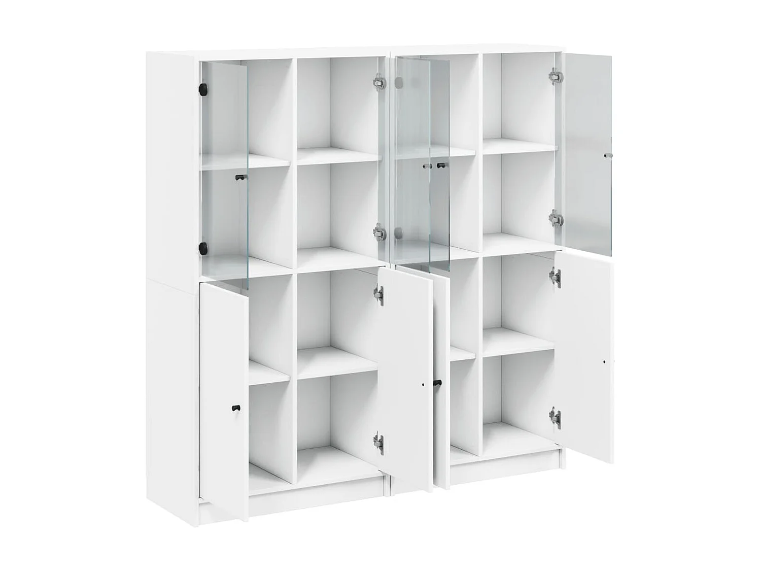 Libreria con ante bianca 136x37x142 cm in legno ingegnerizzato