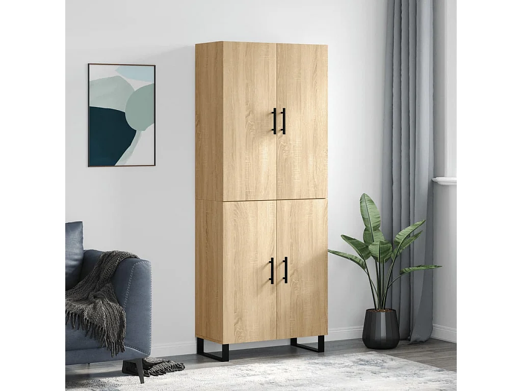 Credenza alta in rovere Sonoma 69,5x34x180 cm in legno composito