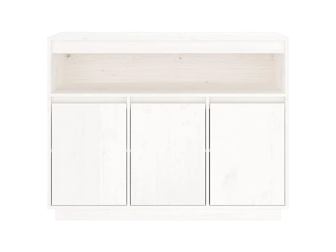 Buffet Blanc 104,5x34x80 cm Bois massif de pin