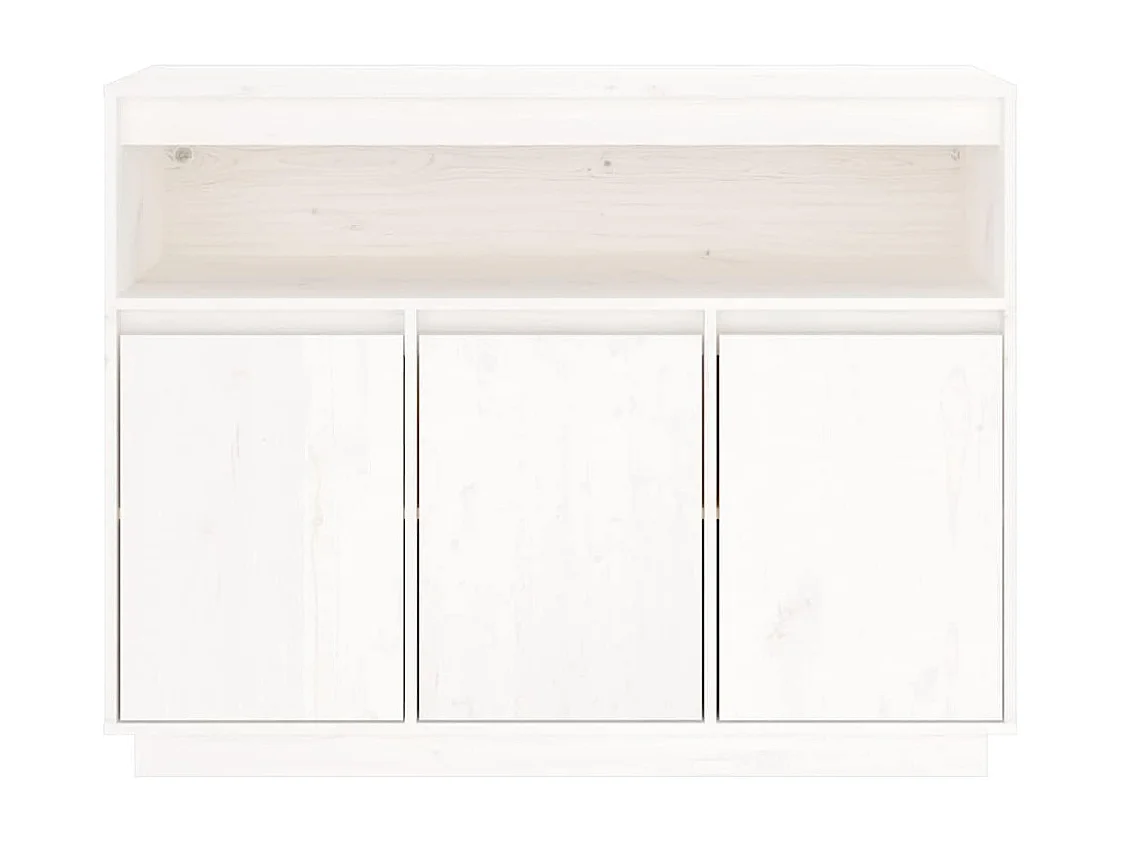 Buffet Blanc 104,5x34x80 cm Bois massif de pin