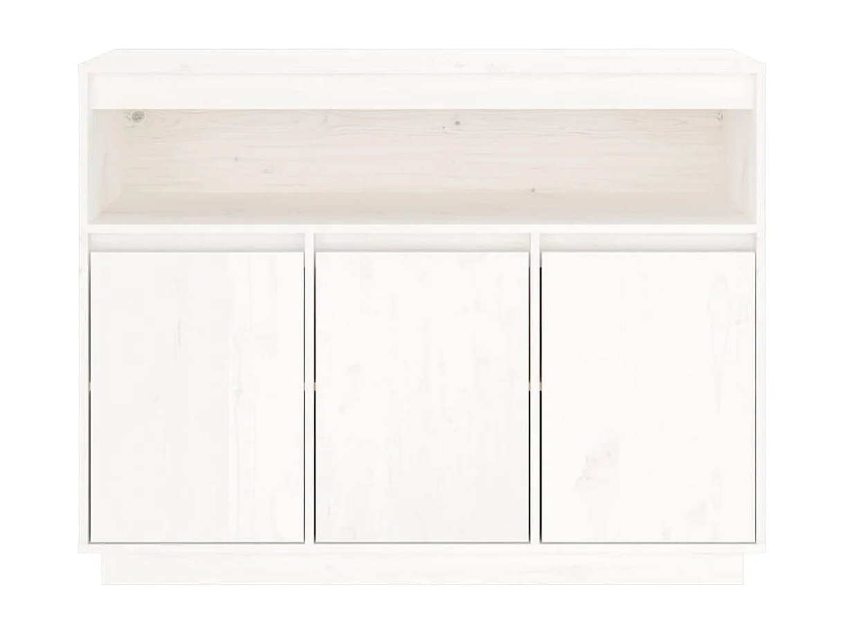 Buffet Blanc 104,5x34x80 cm Bois massif de pin