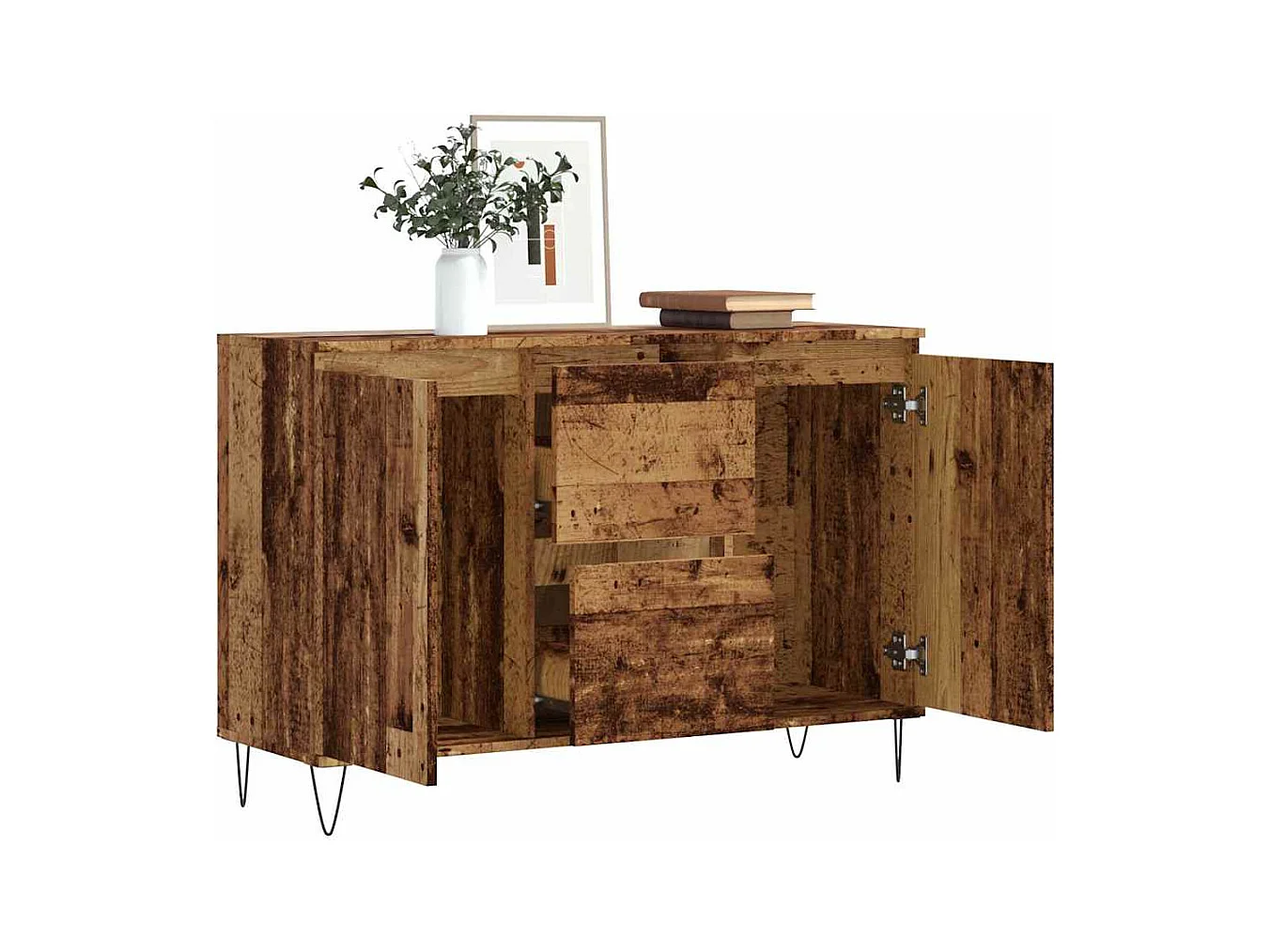Buffet vieux bois 104x35x70 cm bois d’ingénierie
