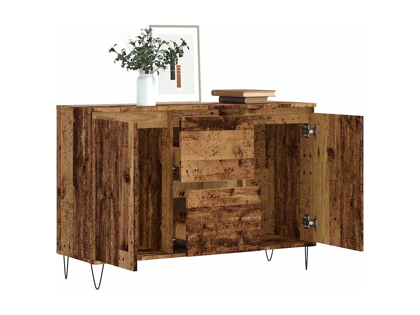 Buffet vieux bois 104x35x70 cm bois d’ingénierie