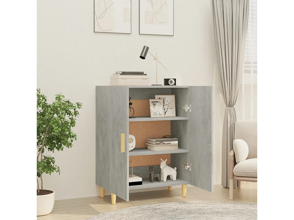 Buffet Gris béton 70x34x90 cm Bois d'ingénierie