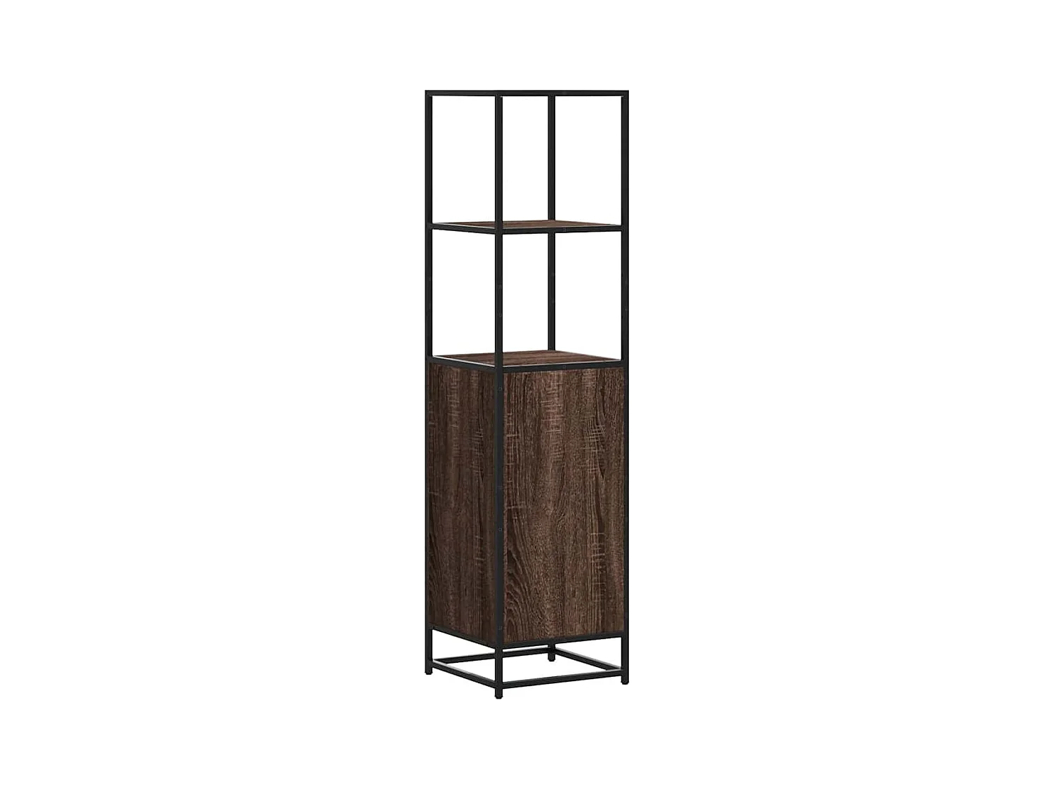 Buffet haut chêne marron 35,5x35x139 cm bois d'ingénierie métal