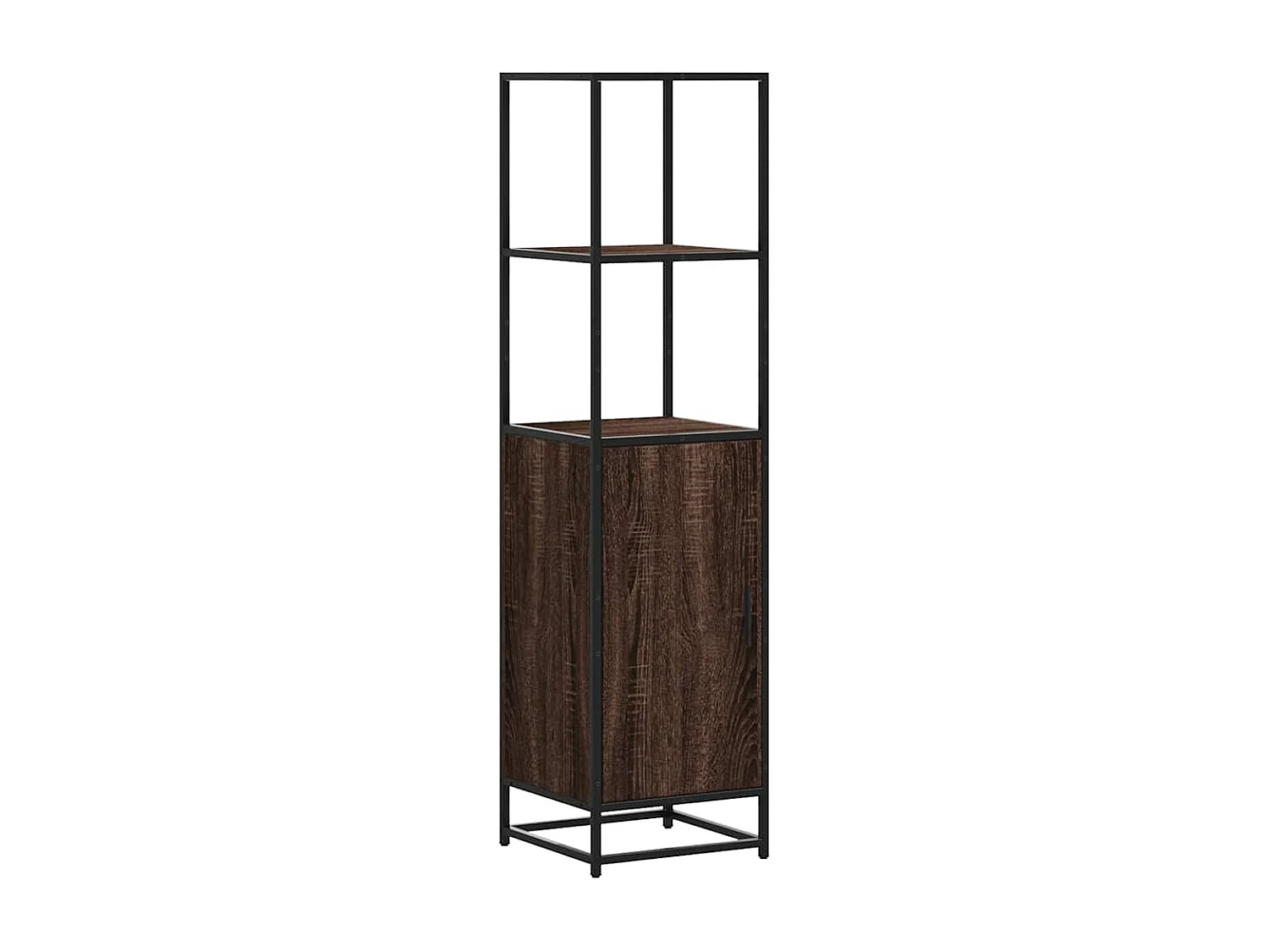 Buffet haut chêne marron 35,5x35x139 cm bois d'ingénierie métal